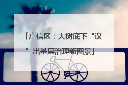 广信区：大树底下“议”出基层治理新图景